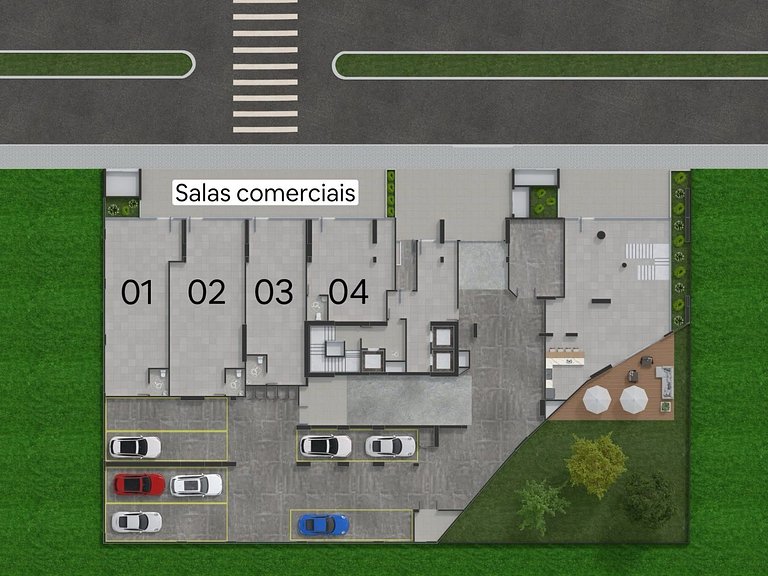Sala 01 - Sala Comercial Nova para Aluguel em Perequê – 83 m
